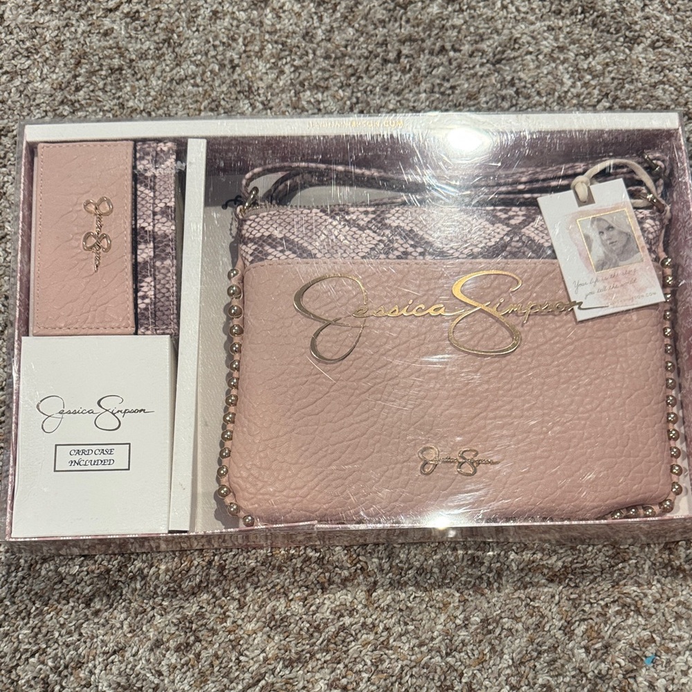 Jessica Simpson Blush Pink Bag and Wallet Set